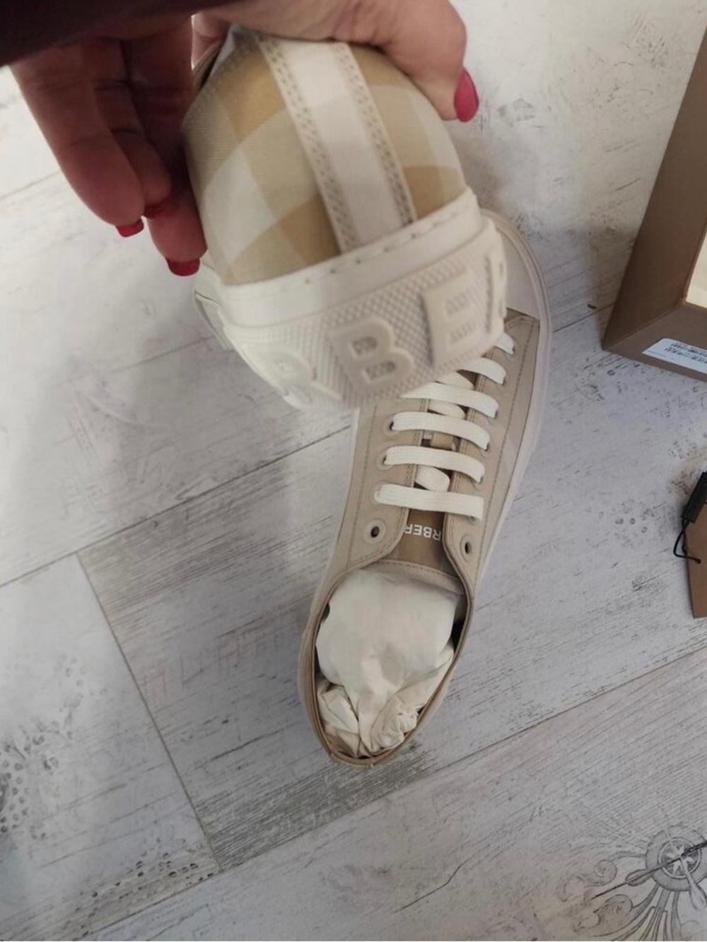 Burberry Jack Vintage Check Platform Low Top Sneakers Brand New - Picture 5 of 7